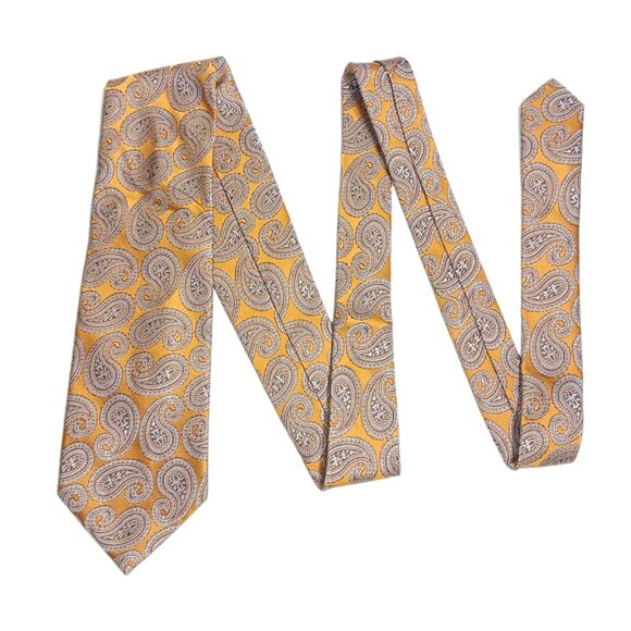 Jones New York Men Jones New York Silk Tie Men’s 59” Copper Blue Paisley Designer Wide Tie NWT